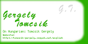 gergely tomcsik business card